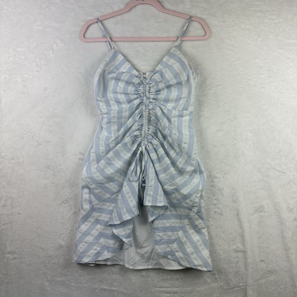 Cupcakes and Cashmere Dresses & Skirts - Cupcakes and Cashmere Womens Gathered Front Midi Dress Size 2 Blue White Stripes